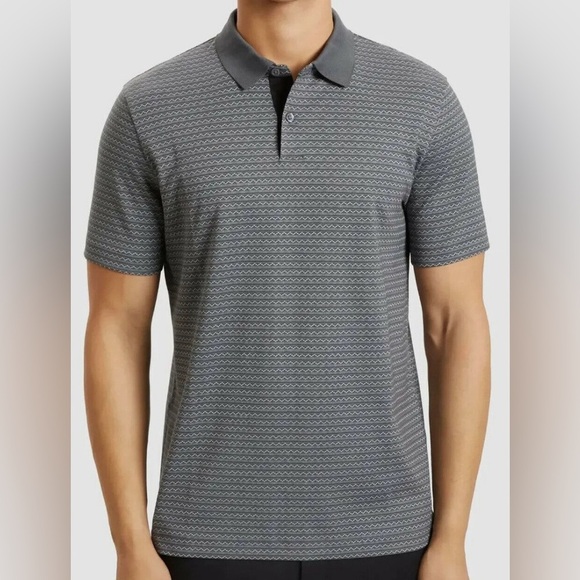 Theory Short Sleeve Standard Polo Inca Jacquard in Grey Multi - Size S - Picture 1 of 3